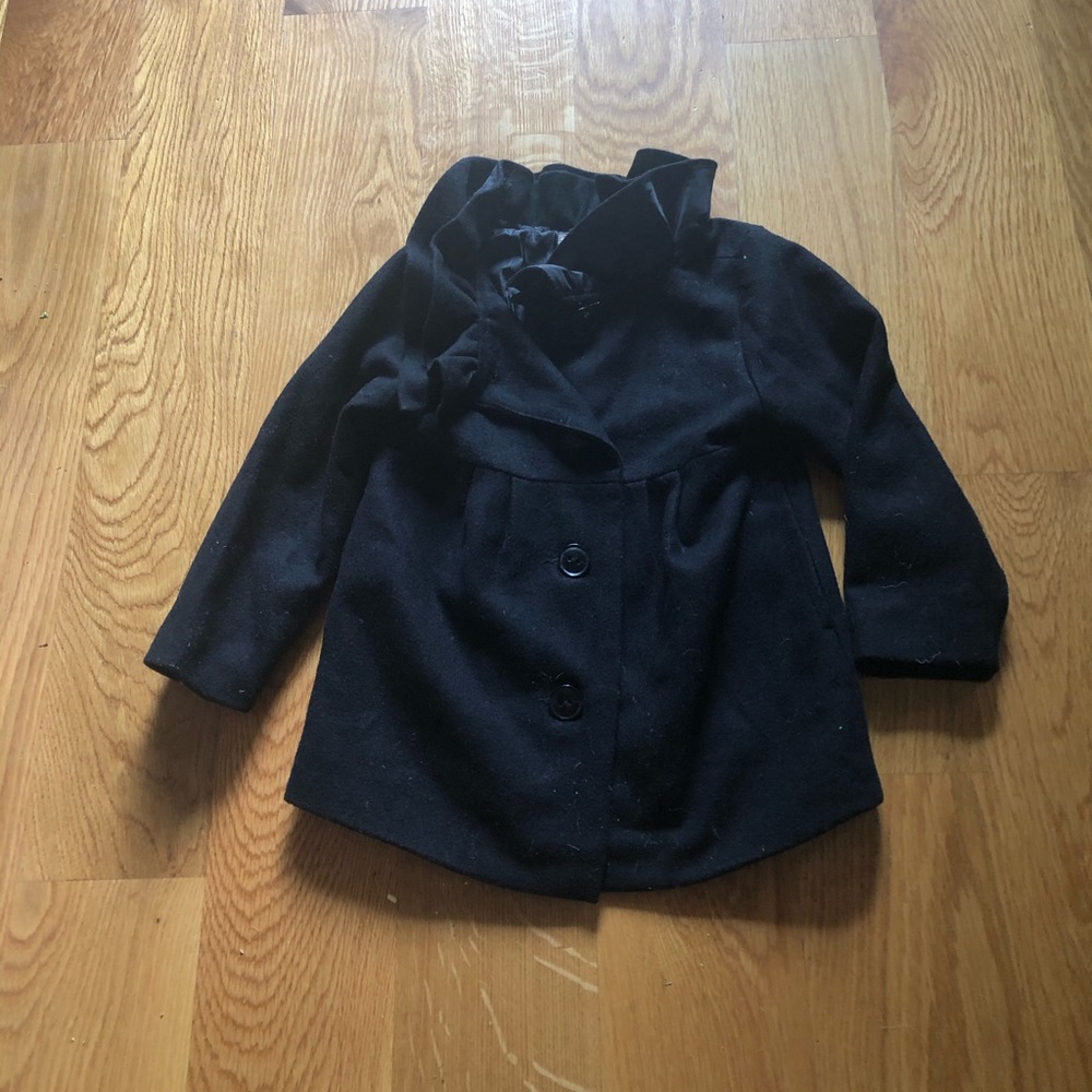 Girls Black Ruffle Jacket Size 4T